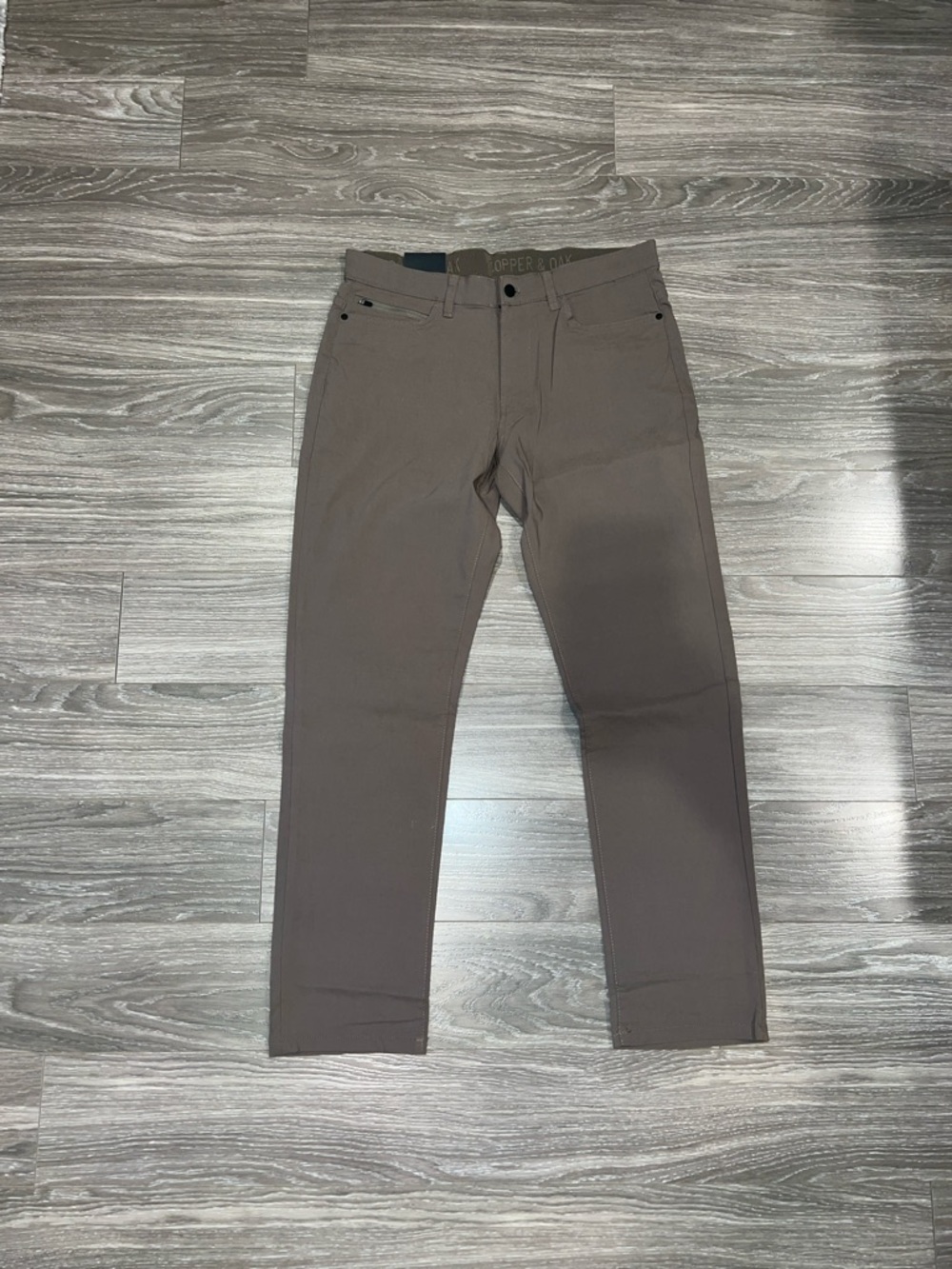 Slim Straight Brown All Day Stretch Pants- Copper & Oak